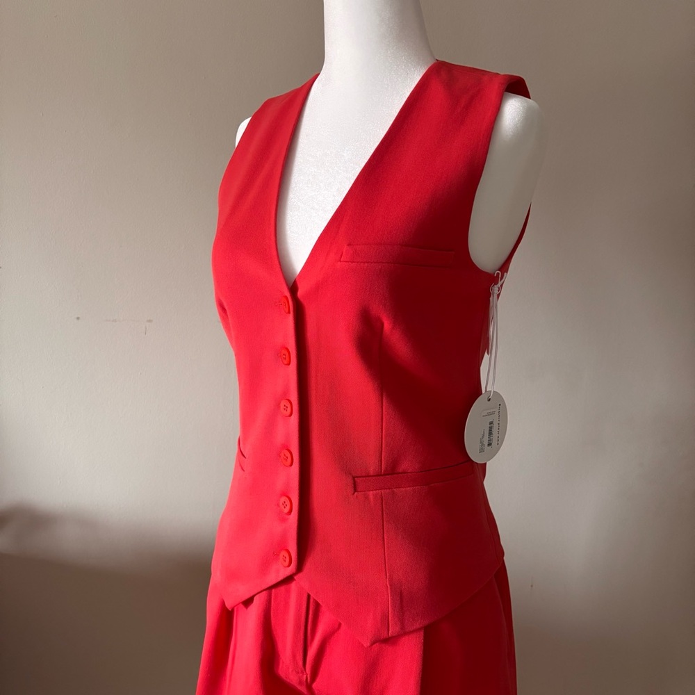 STAUD Shorts and Vest Set: Brett Vest Tomato + Heather Short
